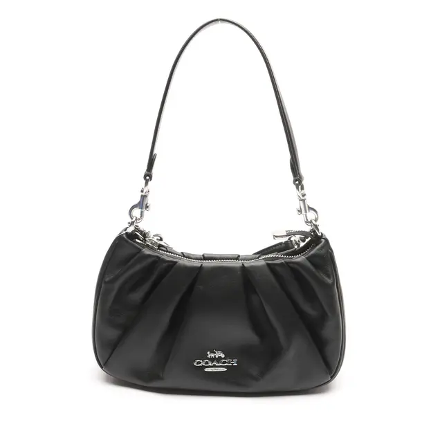 Schultertasche in Schwarz, Leder, Coach