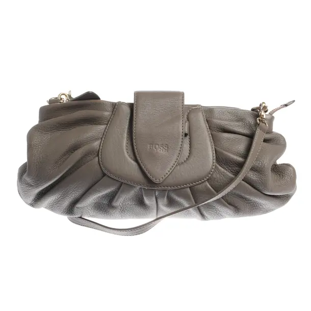 Schultertasche in Grau, Leder, Hugo Boss