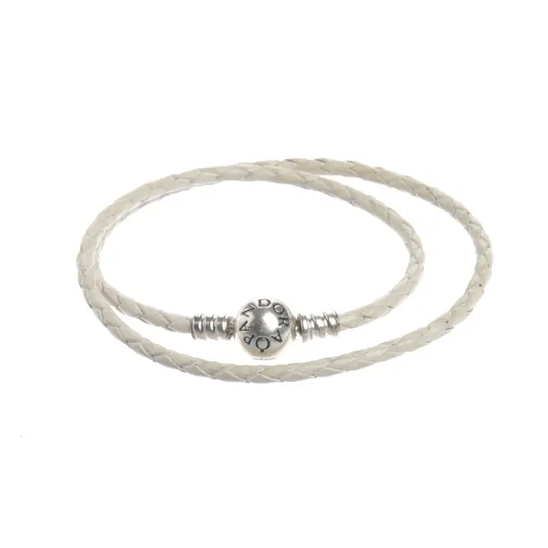Bracelet in White, Leather, Pandora