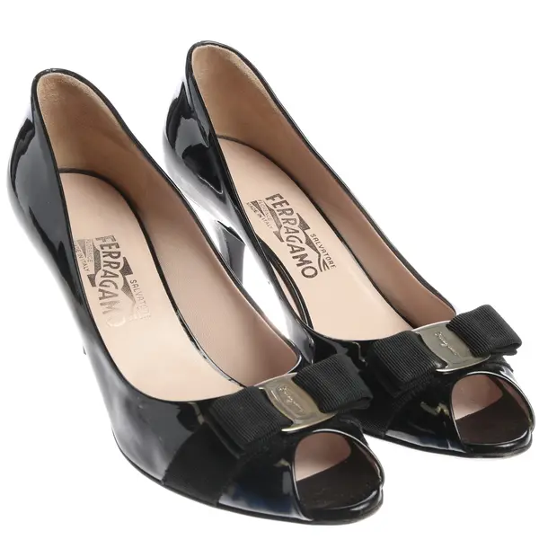Peep Toes in Black, , Salvatore Ferragamo