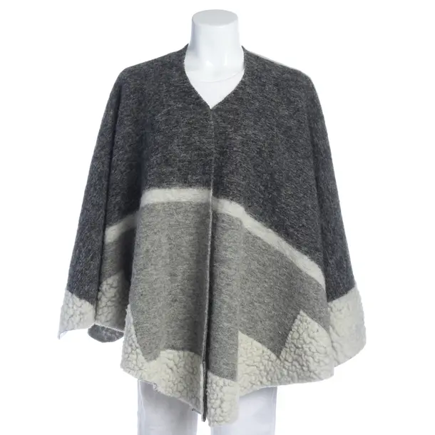 Poncho in Grau, Wolle, Maje