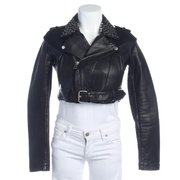 Lederjacke in Schwarz, Leder, Maje