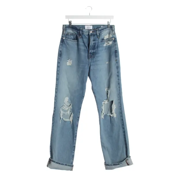 Straight Fit Jeans in Blue, Cotton, Frame