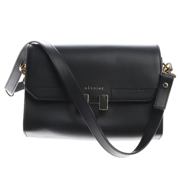 Shoulder Bag in Black, Leather, Maison Hēroïne