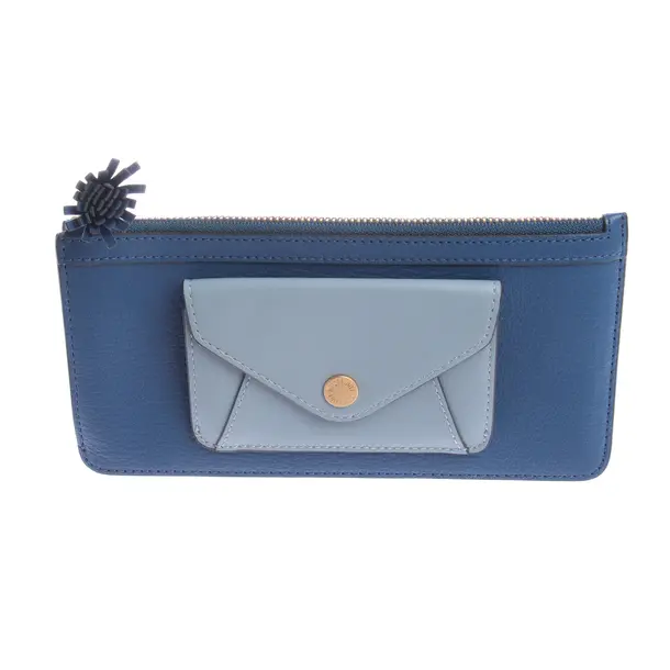 Wallet in Blue, Leather, Anya Hindmarch