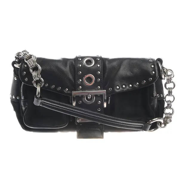 Schultertasche in Schwarz, Leder, Prada