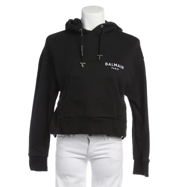 Hoodie in Black, Cotton, Balmain
