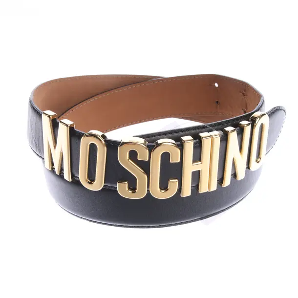 Gürtel in Schwarz, Leder, Moschino