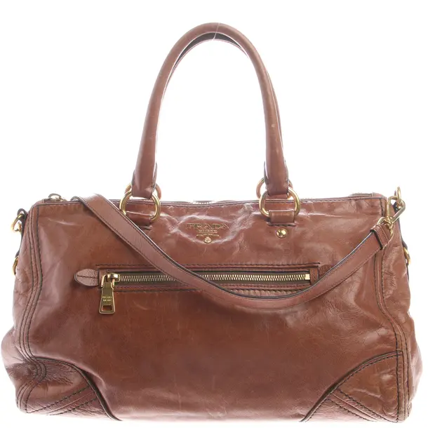 Handbag in Brown, Leather, Prada