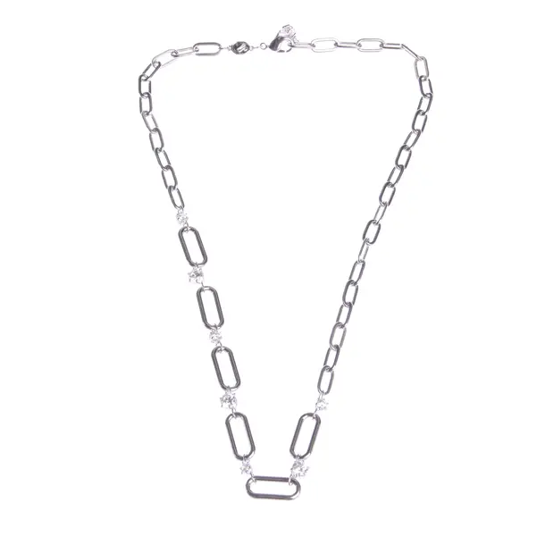 Halskette in Metallic, Metall (metallisch, metallisiert), Swarovski