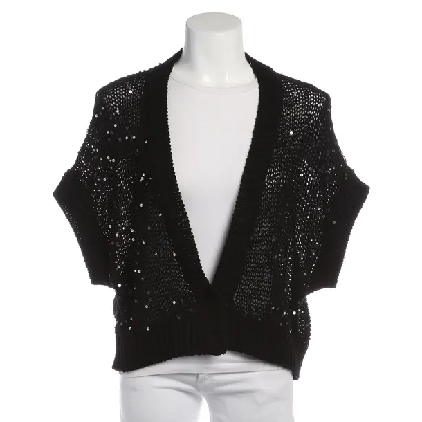 Cardigan in Black, Cotton, Peserico