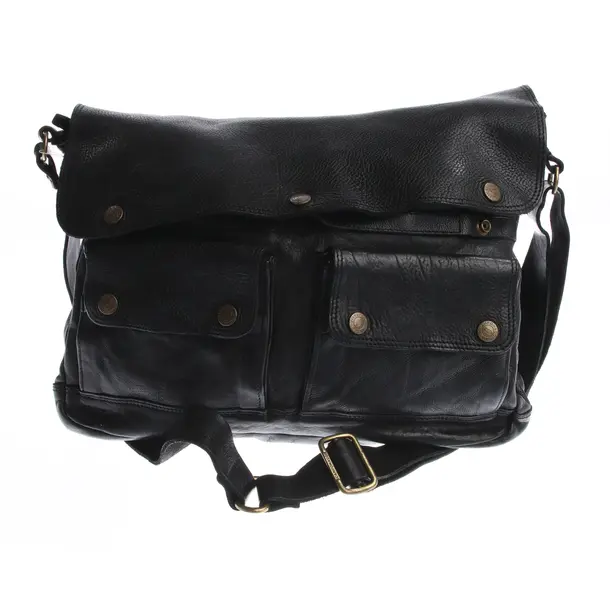 Shoulder Bag in Black, Leather, Campomaggi