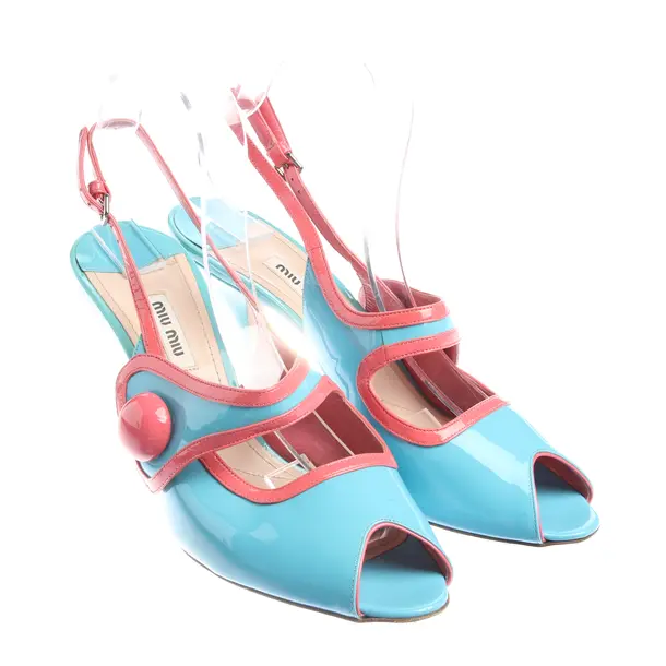 Heeled Sandals in Blue, , Miu Miu