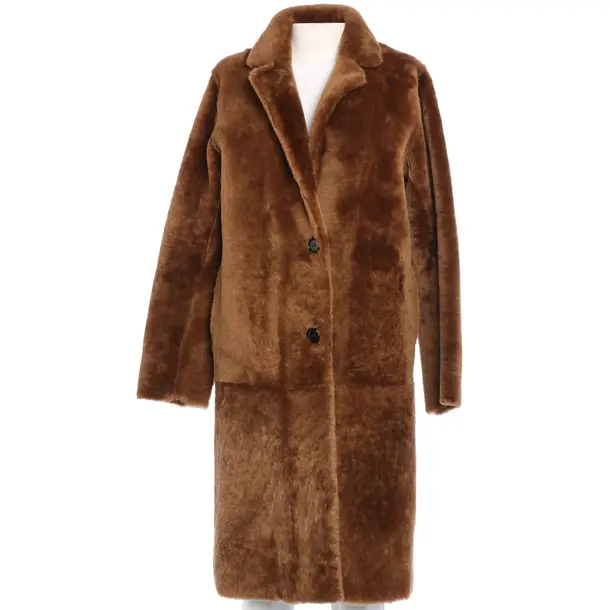 Leather Coat in Brown, Fur, Sandro
