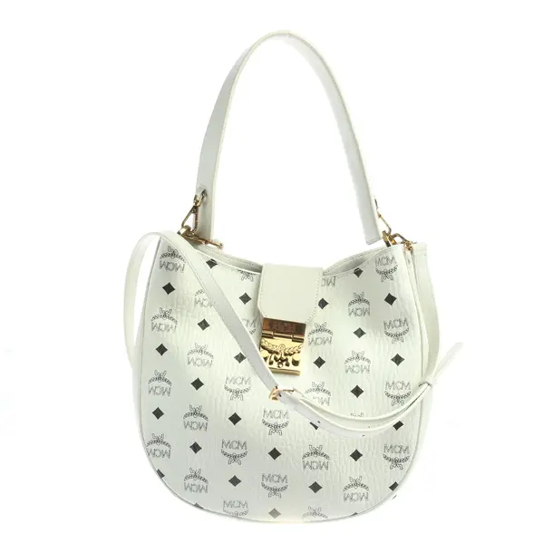 Shoulder Bag in White, Leather, MCM