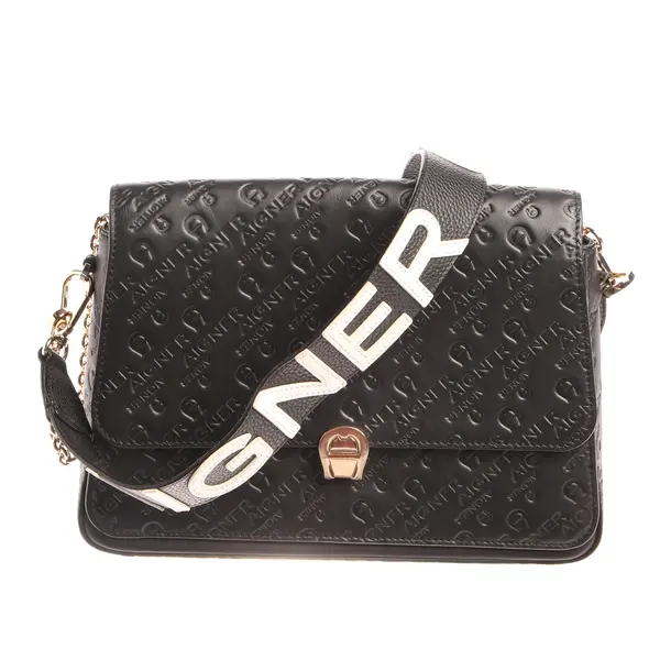 Shoulder Bag in Black, Leather, Aigner