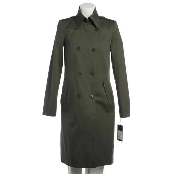 Mid-Season Coat in Green, Cotton, Drykorn