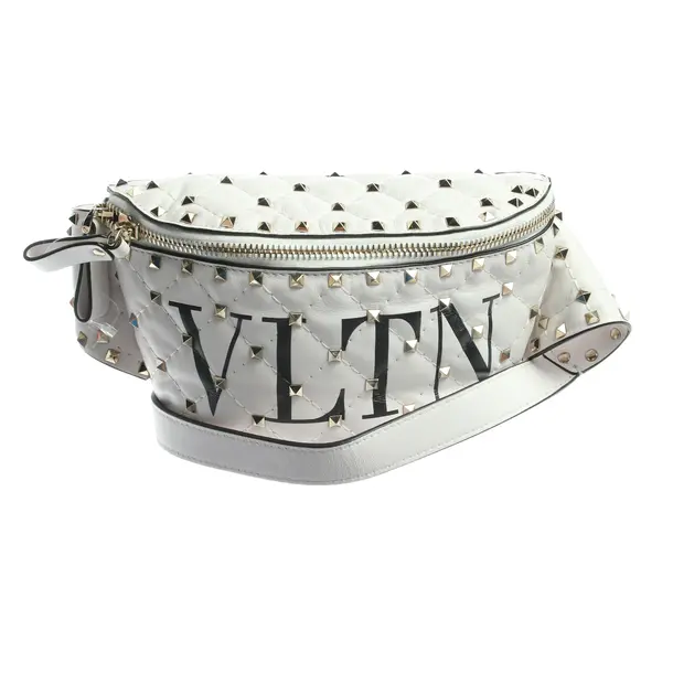Bum Bag, in White, Leather, Valentino