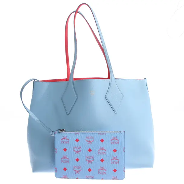 Reversible Shopper Bag in Blue, Leather, MCM