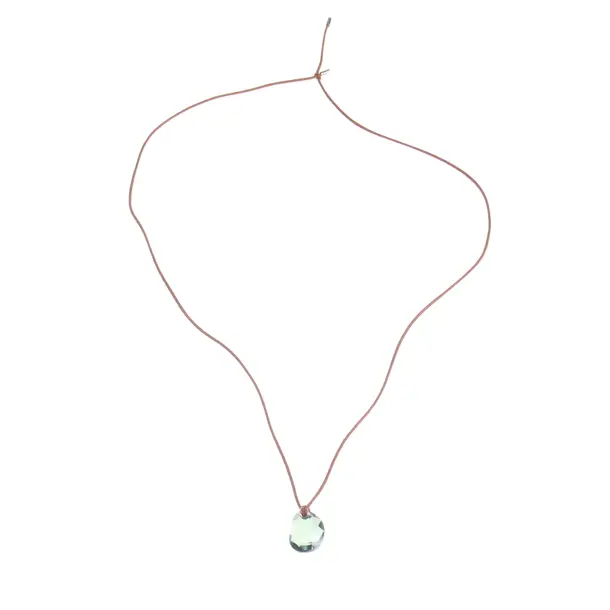 Halskette in Braun, Leder, Swarovski