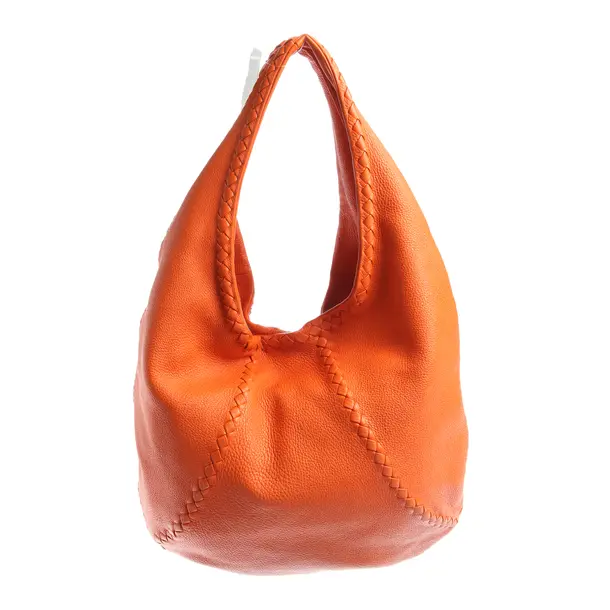 Shopper Bag in Orange, Leather, Bottega Veneta