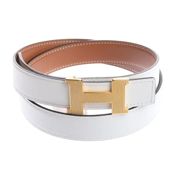 Gürtel in Weiß, Leder, Hermès