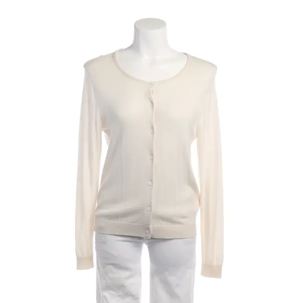 Cardigan in White, Wool, American Vintage