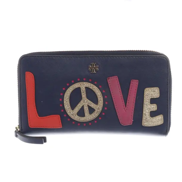 Wallet in Blue, Leather, Tory Burch