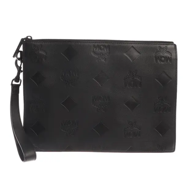 Clutch Bag in Black, Leather, MCM