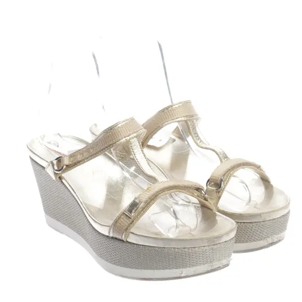 Wedges in Metallic, , Prada