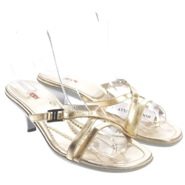 Heeled Sandals in Metallic, , Prada