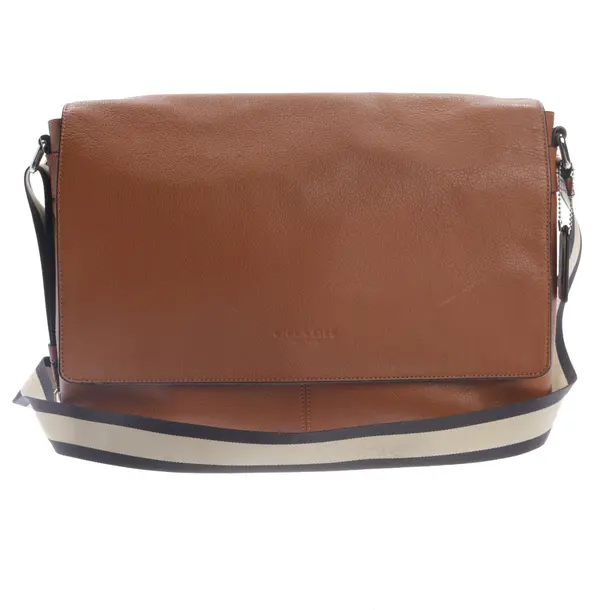 Schultertasche, in Hellbraun, Leder, Coach