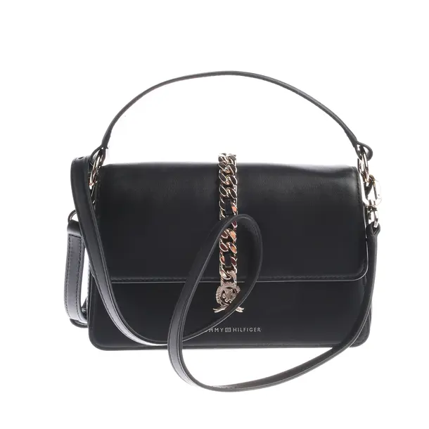 Shoulder Bag, in Black, Leather, Tommy Hilfiger