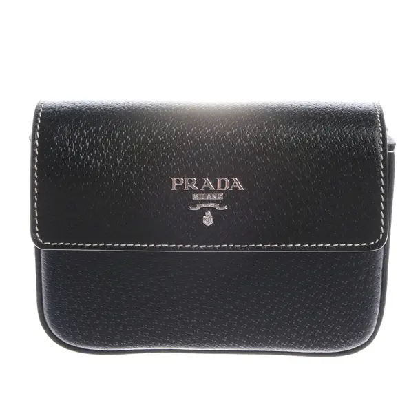 Clutch, in Schwarz, Leder, Prada
