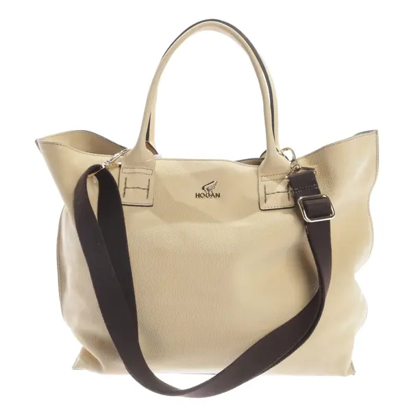 Handbag, in Beige, Leather, Hogan