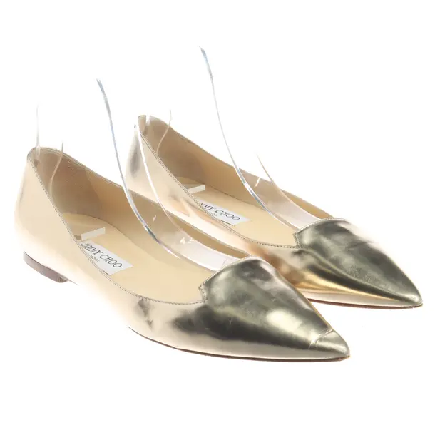 Ballerinas, in Gold, Jimmy Choo