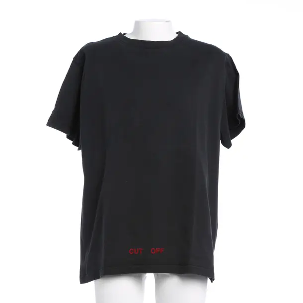 T-Shirt, in Black, Cotton, Off-White