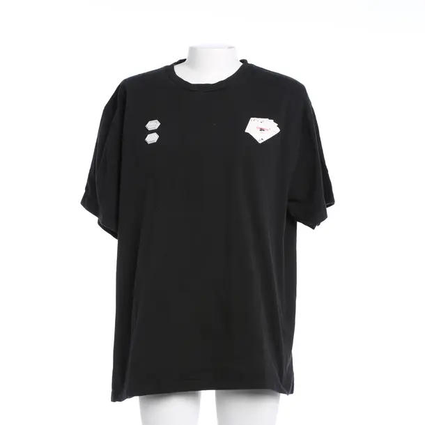 T-Shirt, in Black, Cotton, Off-White