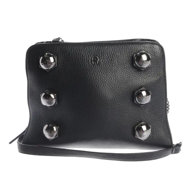 Schultertasche, in Schwarz, Leder, Aigner