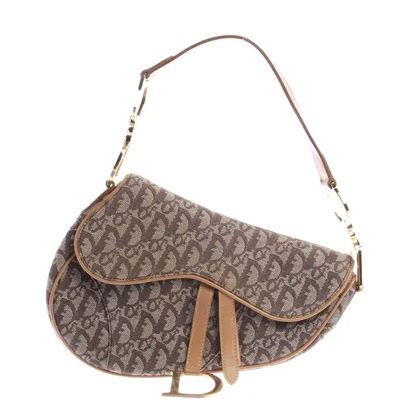 Handtasche, in Dunkelbraun, Baumwolle, Dior