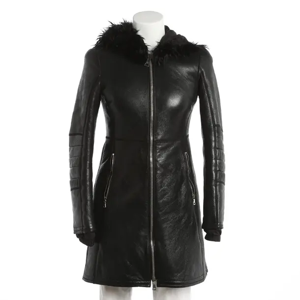 Cappotto in pelle, in Nero, Pelle, Prada