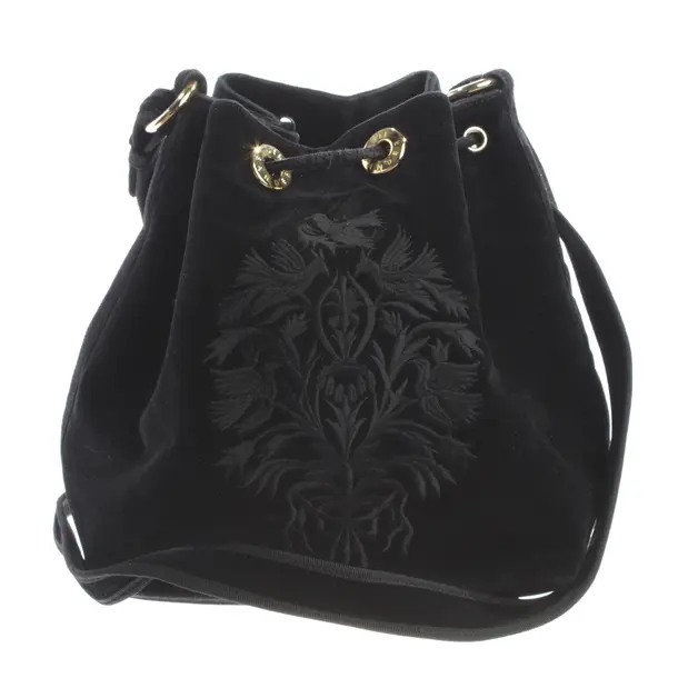 Bucket Bag, in Schwarz, Samt, Jil Sander