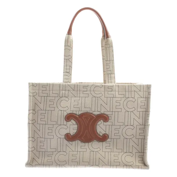 Shopper Bag, in Beige, Cotton, Céline