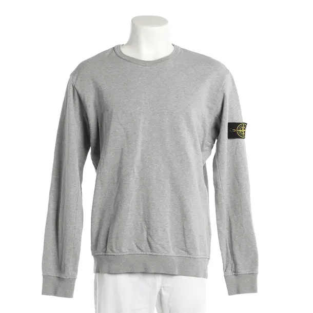 Sweatshirt, in Hellgrau, Baumwolle, Stone Island
