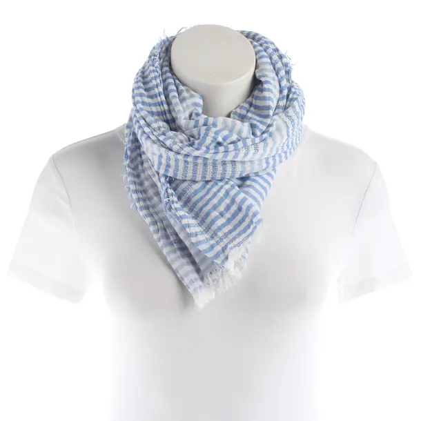 Scarf, in Blue, Cotton, Salvatore Ferragamo