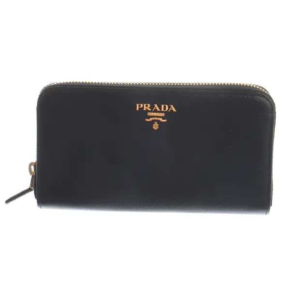 Wallet, in Black, Leather, Prada