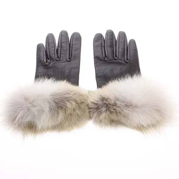 Leather Gloves, in Gray, Leather, Marc Cain