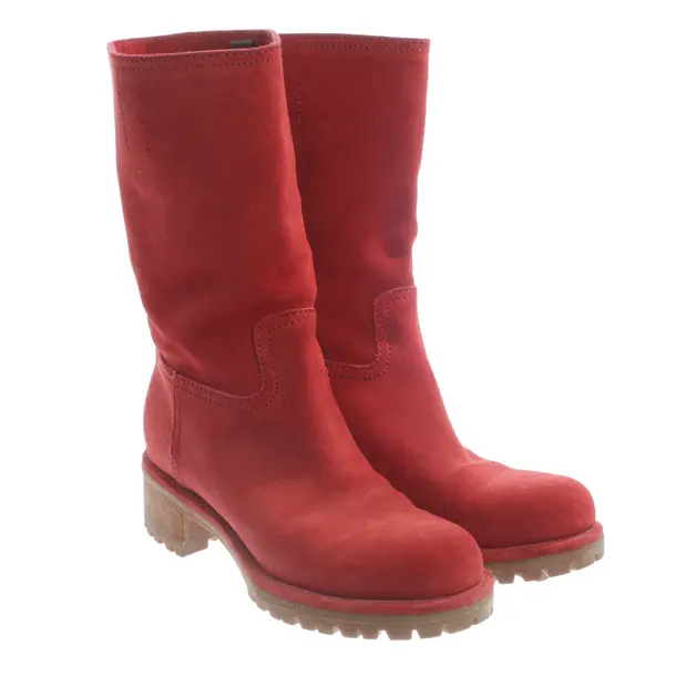 Stiefeletten, in Hellrot, Prada